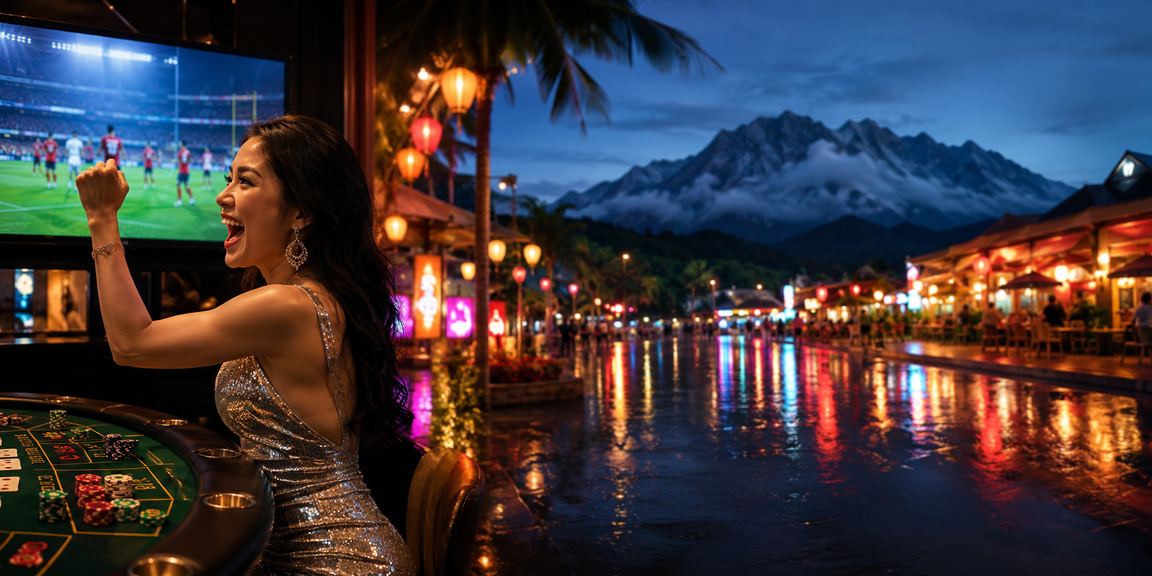Meja permainan baccarat gaya Melayu di Sabah menggambarkan pengalaman kasino premium Malaysia